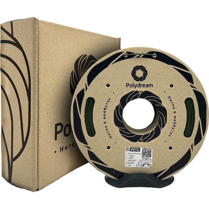 Пластик для 3D-принтера Polydream PETG 1,75mm 1,2кг Khaki green chrome (PETG6020/12) изображение 2
