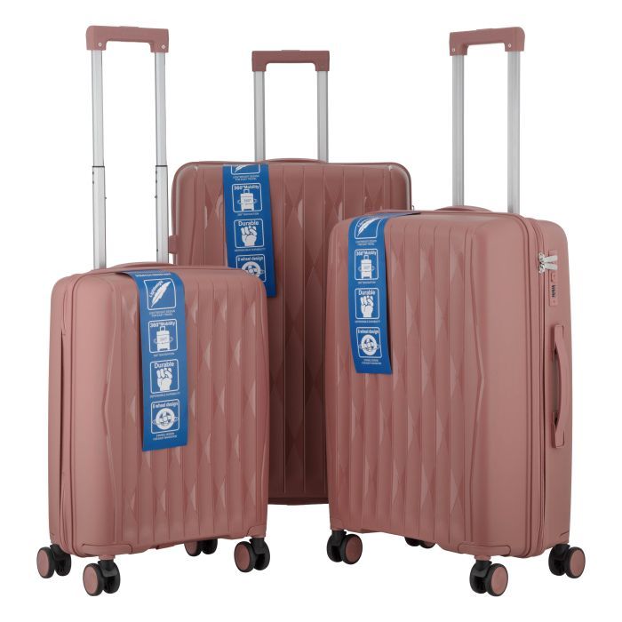 Набір валіз 2E M7979 (L+M+S) рожево-золотий (2E-PP-M7979-SET3-RG)