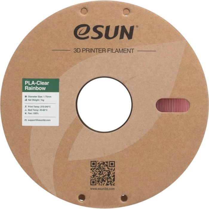 Пластик для 3D-принтера eSUN PLA Clear Rainbow 1,75mm 1kg FLAME-Crystal (PLA-CLRB175O-CF1P1) изображение 2
