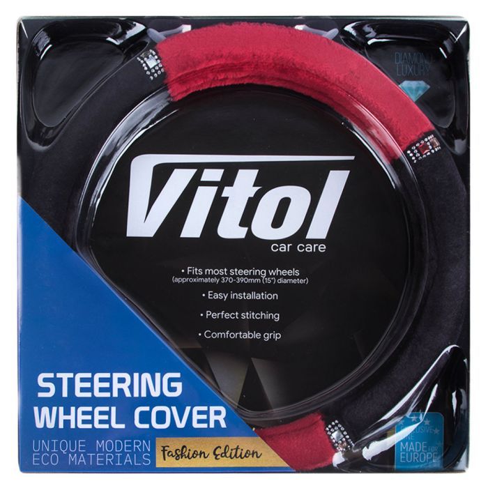 Чохол на руль VITOL M чорн./черв. (VLOD-F93 BK/RD M) зображення 4