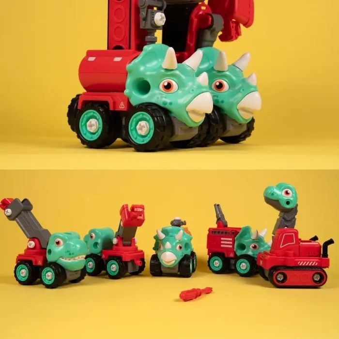 Конструктор Otamanko Машинка-конструктор Трансформер Динозавр 5 в 1 Красный/голубой (OTA-132TS) изображение 5