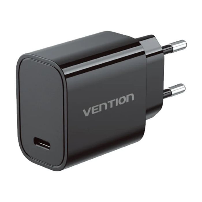 Зарядний пристрій Vention 1xUSB-C PD30W + cable USB-C to USB-C black (G18B0-EU) зображення 2