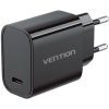 Зарядний пристрій Vention 1xUSB-C PD30W + cable USB-C to USB-C black (G18B0-EU) зображення 2