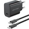 Зарядний пристрій Vention 1xUSB-C PD30W + cable USB-C to USB-C black (G18B0-EU)