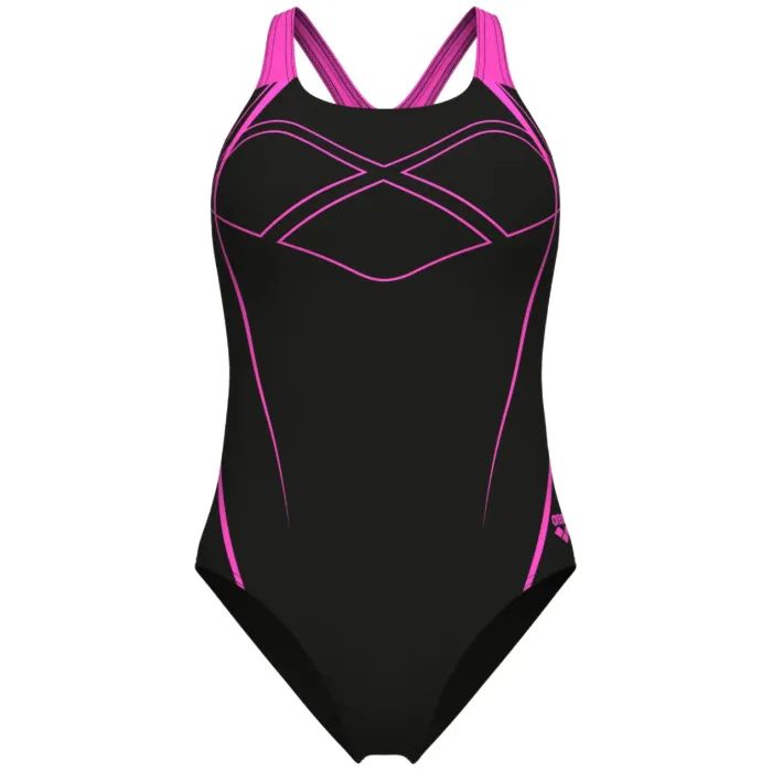 Купальник Arena Graphic Swimsuit Swim Pro Back 009024-590 чорний, рожевий 38 (3468337554042) зображення 6