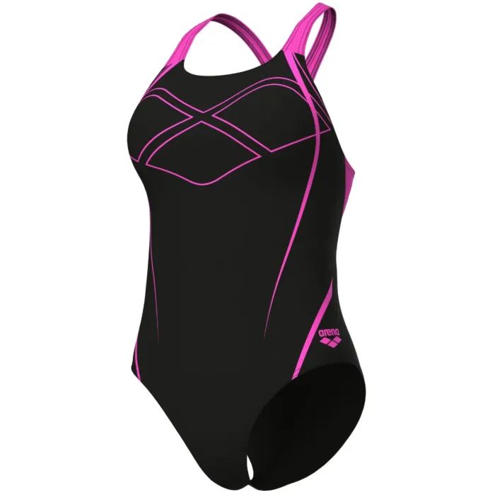 Купальник Arena Graphic Swimsuit Swim Pro Back 009024-590 чорний, рожевий 38 (3468337554042) зображення 7