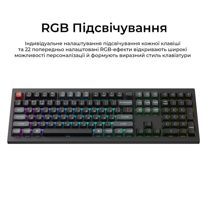 Клавіатура Keychron V6 Ultra Keychron Red Switch RGB UA Black (V6U-D1-UA) зображення 13