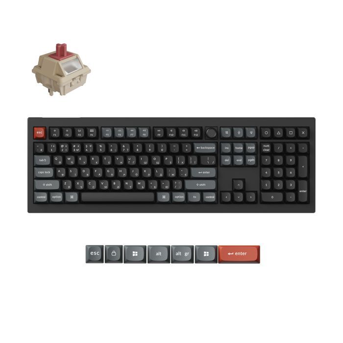 Клавіатура Keychron V6 Ultra Keychron Red Switch RGB UA Black (V6U-D1-UA) зображення 7