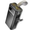 Батарея универсальная HOCO 30000mAh Plentiful 22.5W, built-in cables, LED, Black (DB58 / 715030) изображение 2