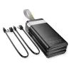 Батарея универсальная HOCO 30000mAh Plentiful 22.5W, built-in cables, LED, Black (DB58 / 715030) изображение 5