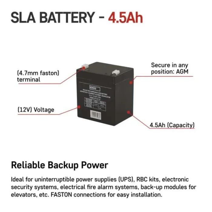 Батарея до ДБЖ EMOS 12V 4.5Ah (B9653) зображення 3