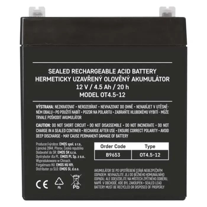 Батарея до ДБЖ EMOS 12V 4.5Ah (B9653) зображення 7