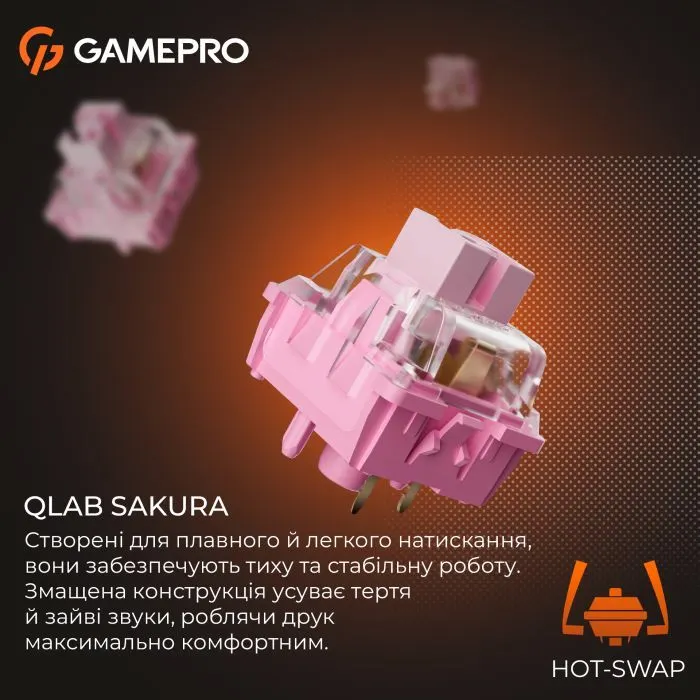 Клавиатура GamePro MK130 V2 Infinity QLAB Sakura Linear RGB USB UA Black (MK130-V2-B-QS) изображение 15