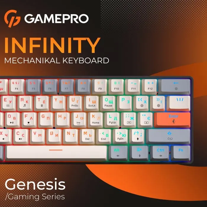 Клавиатура GamePro MK130 V2 Infinity QLAB Sakura Linear RGB USB UA Black (MK130-V2-B-QS) изображение 9