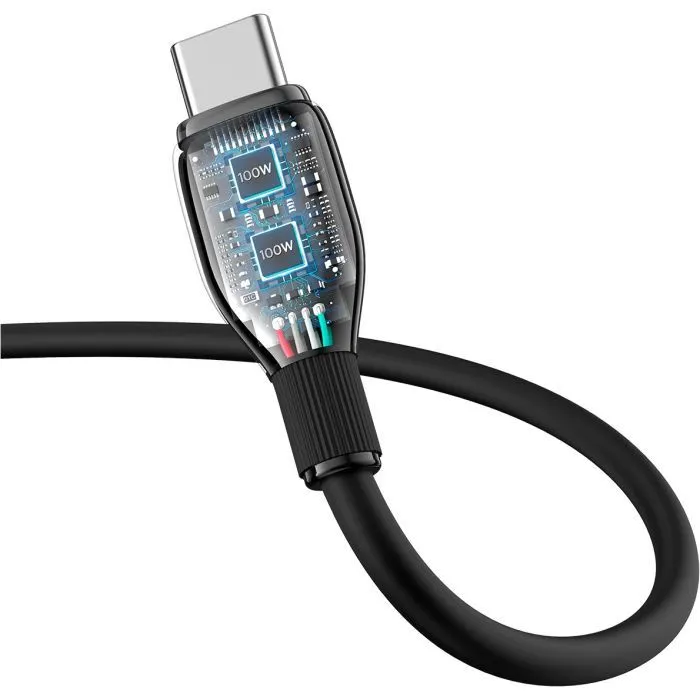 Дата кабель USB-C to USB-C 1.2m 100W black Baseus (P10355702111-00) изображение 4