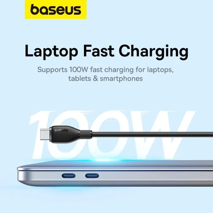 Дата кабель USB-C to USB-C 1.2m 100W black Baseus (P10355702111-00) изображение 9