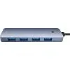 Концентратор Baseus USB 3.0 to 4xUSB 3.0 + USB-C gray (B0005280B811-01) зображення 5