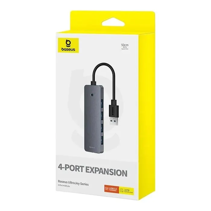 Концентратор Baseus USB 3.0 to 4xUSB 3.0 + USB-C gray (B0005280B811-01) зображення 7