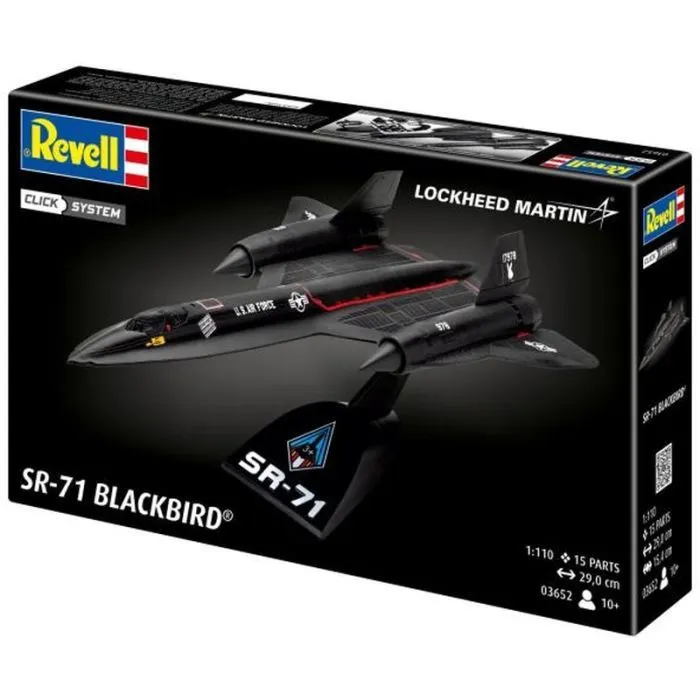 Сборная модель Revell модель самолет Lockheed SR-71 Blackbird, уровень 2, 1:110 (RVL-03652)