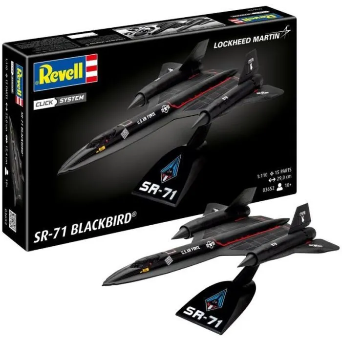 Сборная модель Revell модель самолет Lockheed SR-71 Blackbird, уровень 2, 1:110 (RVL-03652) изображение 9
