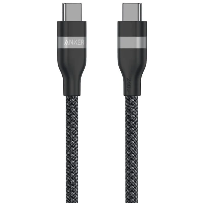 Дата кабель USB-C to USB-C 1.8m 240W upcycled-braided black Anker (A82E2H12)