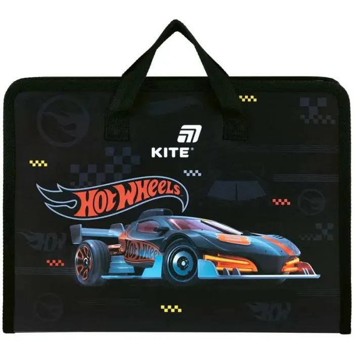 Папка - портфель Kite на молнии A4 Hot Wheels, 1 отделение (HW26-202)