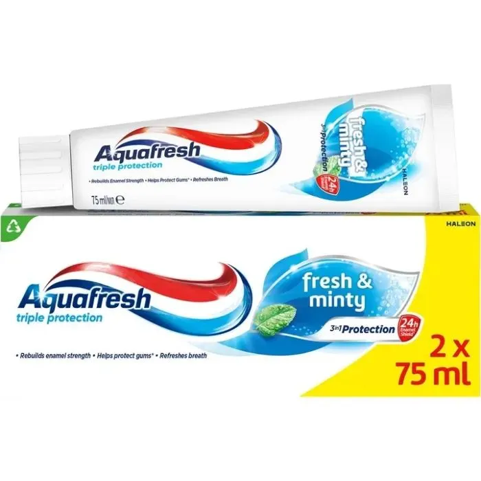 Зубная паста Aquafresh Fresh & Minty 2 х 75 мл (5054563301611)