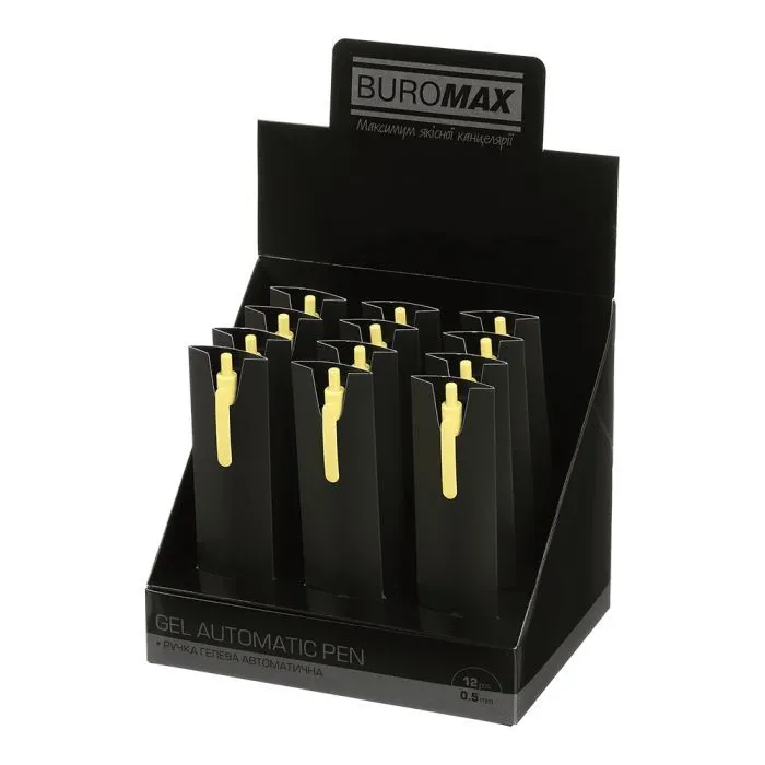 Ручка гелевая Buromax автоматическая MIST, 0,5 мм, синие чернила, лимонная (BM.83103-58) изображение 4