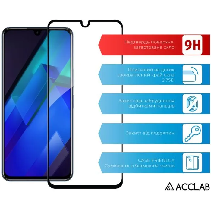 Скло захисне ACCLAB Full Glue Infinix Note 12 Black (1283126546556) зображення 3