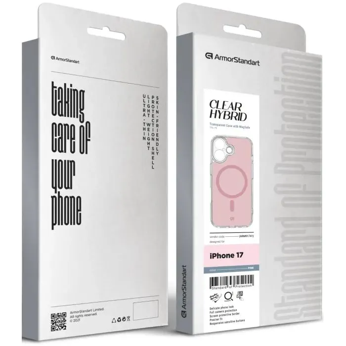 Чехол для мобильного телефона Armorstandart Clear Hybrid MagCase Apple iPhone 17 Pink (ARM91741) изображение 3