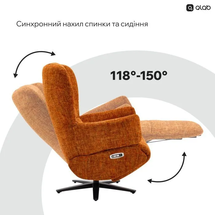 Офісне крісло Qlab RCT240OR Orange (RCT240OR) зображення 9