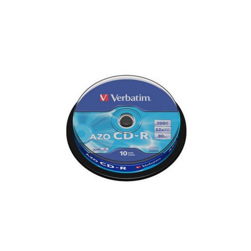 Диск CD Verbatim 700Mb 52x Cake Box 10шт AZO Crystal (43429)