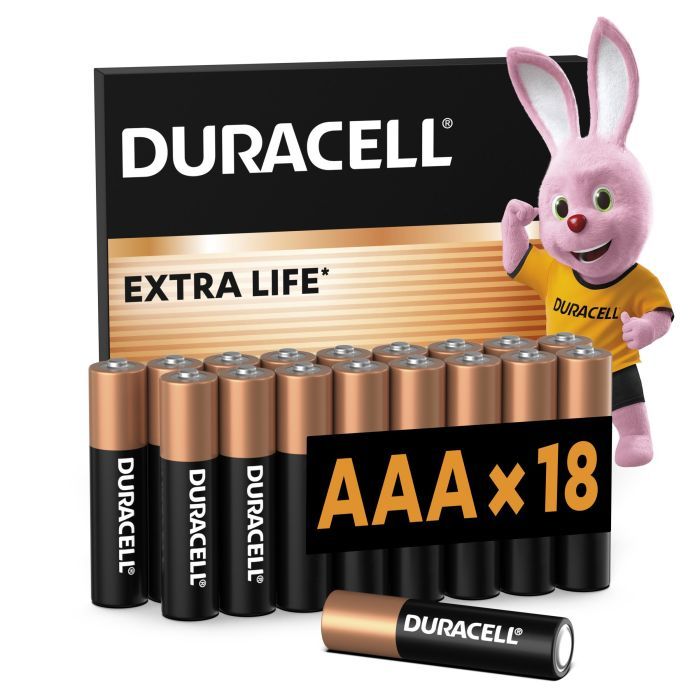 Батарейка Duracell AAA лужні 18 шт. в упаковці (5000394107557 / 81546741)