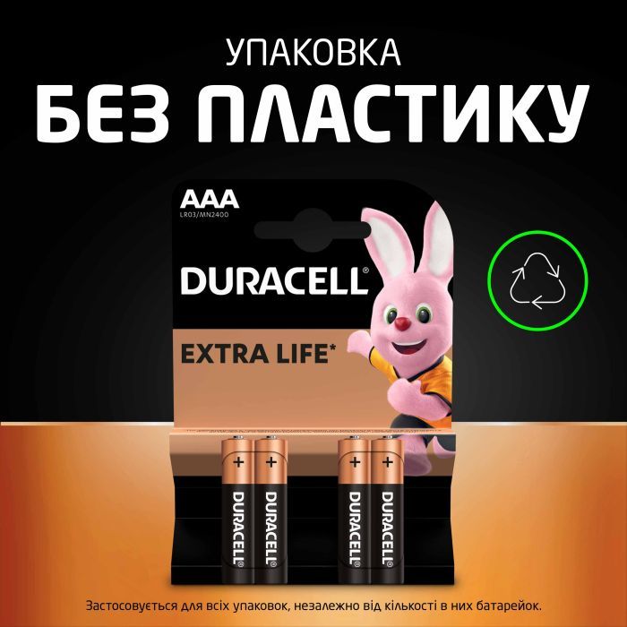 Батарейка Duracell AAA лужні 18 шт. в упаковці (5000394107557 / 81546741) изображение 7