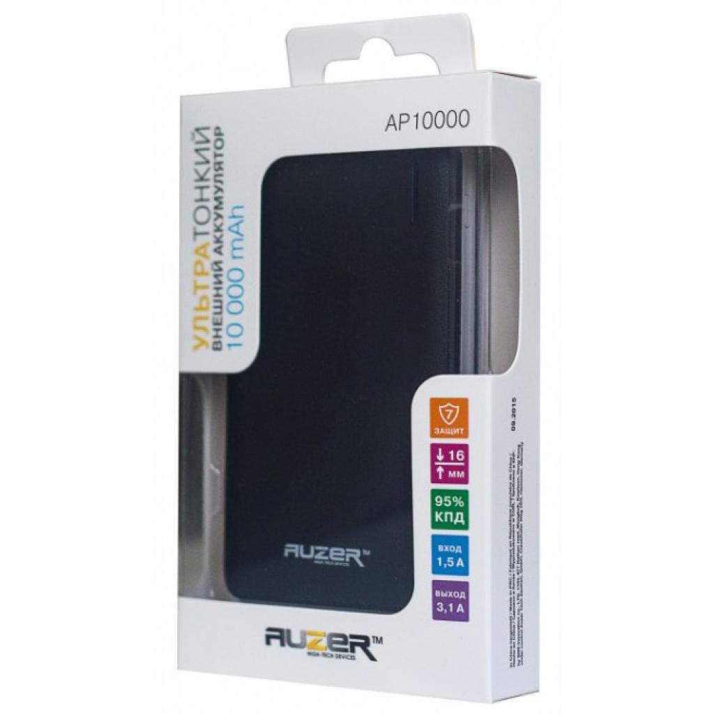 Батарея універсальна Auzer 10000 mAh, USB1 5V/1A, USB2 5V/2,1А (AP10000B) зображення 5