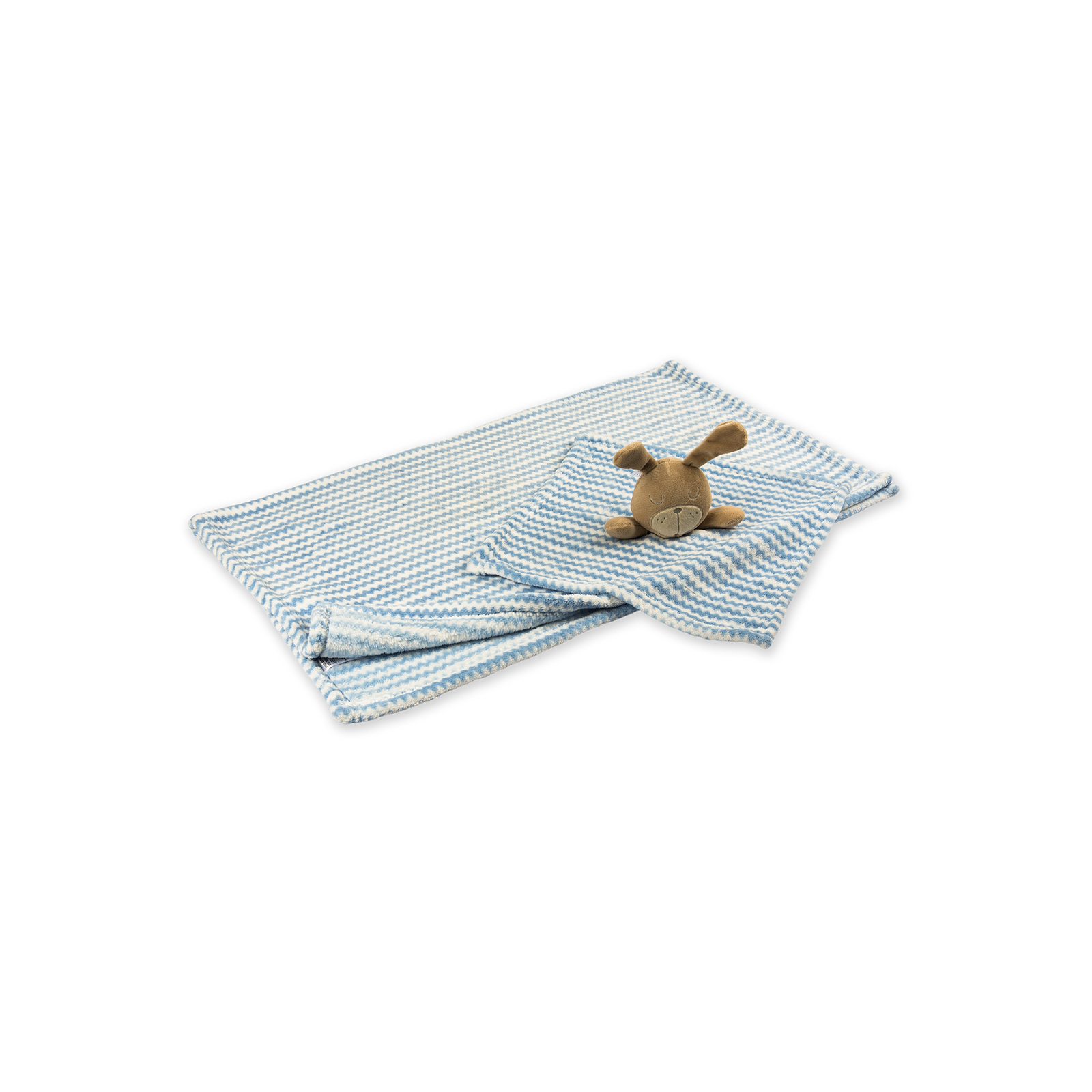 Детское одеяло Luvena Fortuna флисовое с игрушкой-салфеткой, голубое (G8758) изображение 4