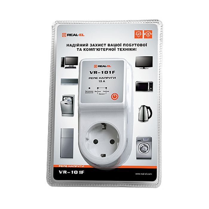 Реле напряжения REAL-EL VR-101F, white (EL122300009) изображение 2