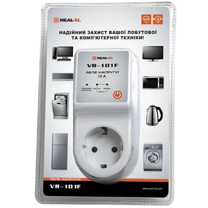 Реле напруги REAL-EL VR-101F, white (EL122300009) зображення 8