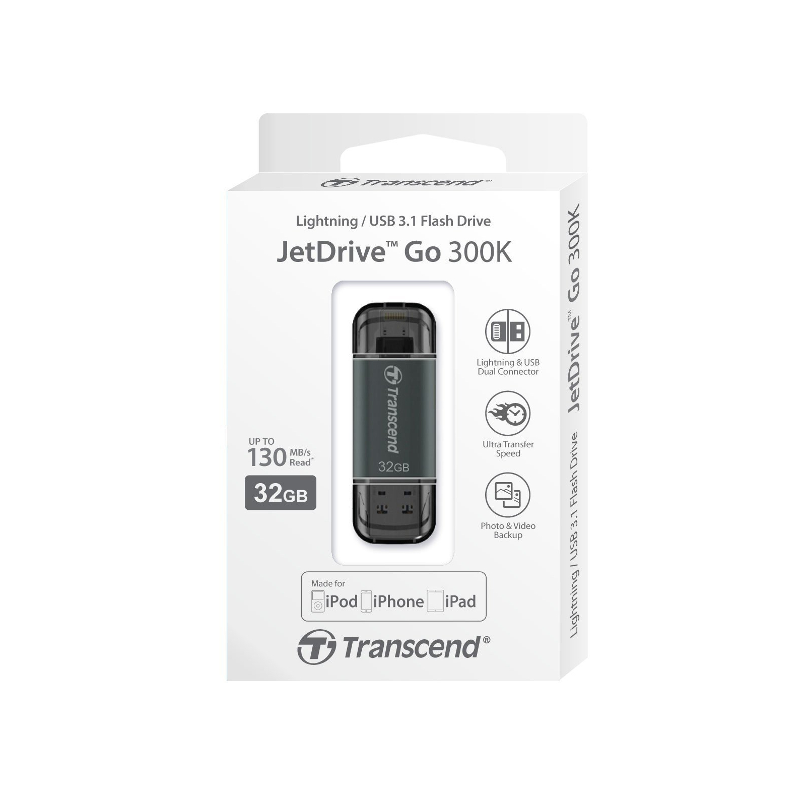 USB флеш накопитель Transcend 32GB JetDrive Go 300 Black USB 3.1 (TS32GJDG300K) изображение 5