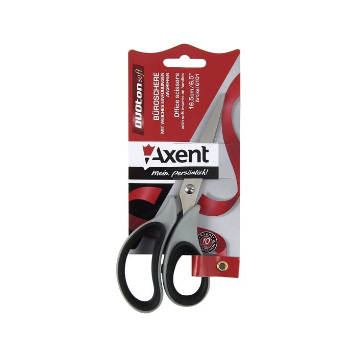 Ножницы Axent Duoton Soft, 16,5см, gray-black (6101-01-А) изображение 2