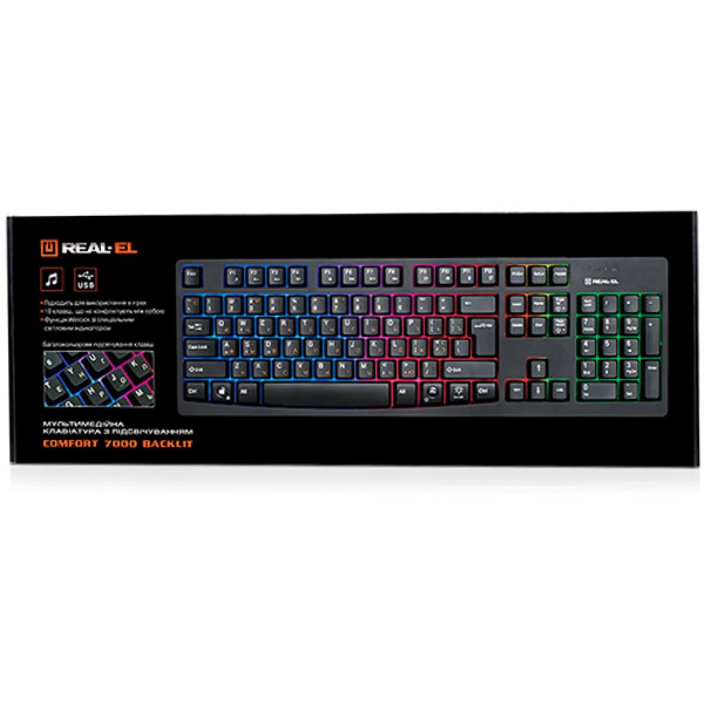 Клавіатура REAL-EL 7000 Comfort Backlit, black зображення 2