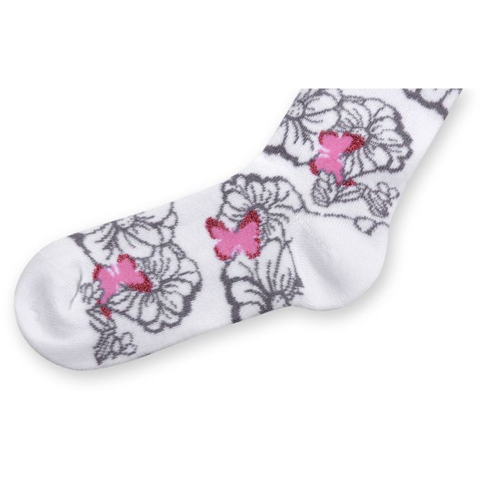 Колготки детские BNM с серыми цветочками на белом фоне (M0C0301-0979-3G-gray white) изображение 2