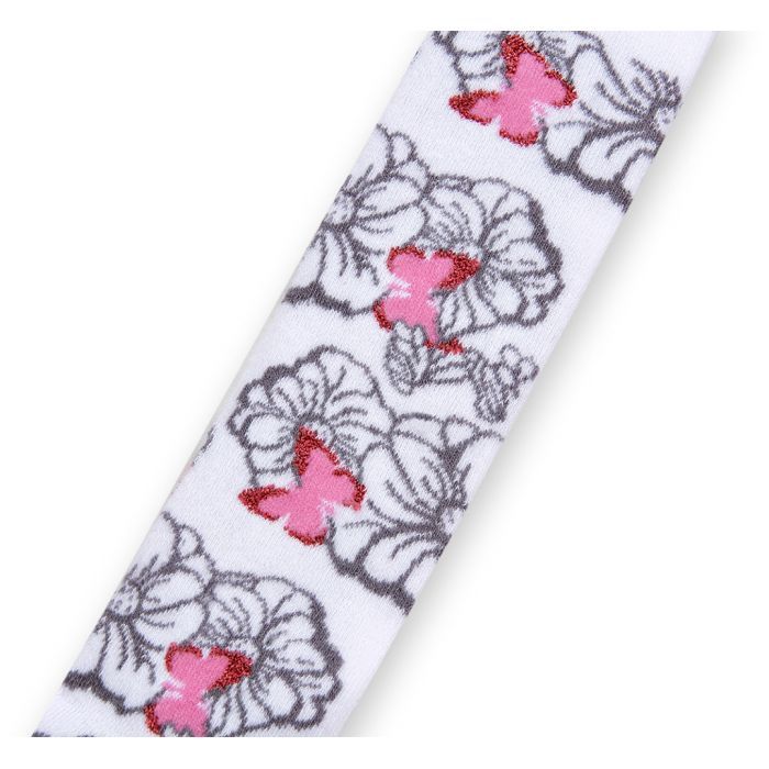 Колготки детские BNM с серыми цветочками на белом фоне (M0C0301-0979-3G-gray white) изображение 4