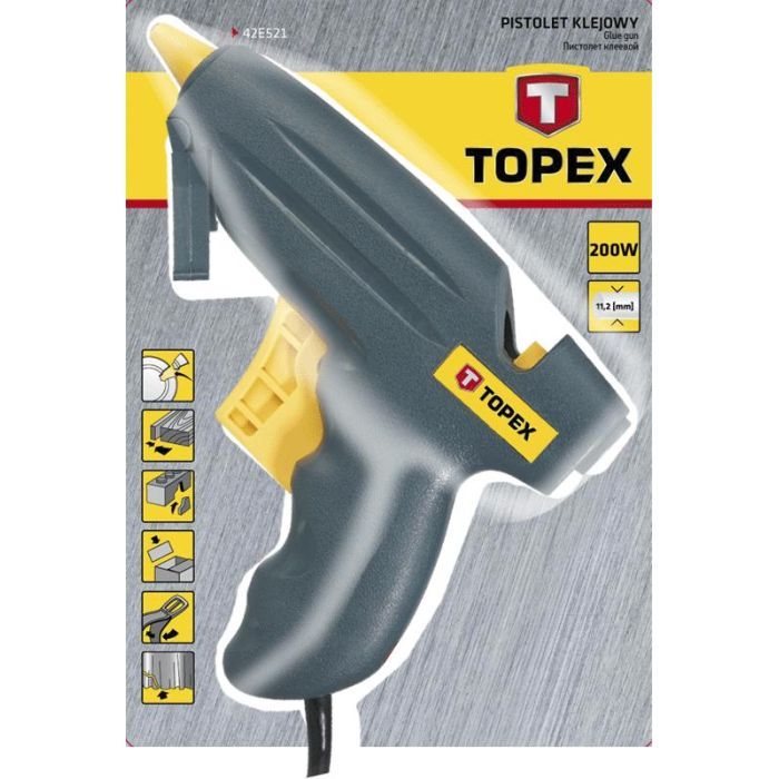 Клеевой пистолет Topex 11 мм, 200Вт (42E521) изображение 2