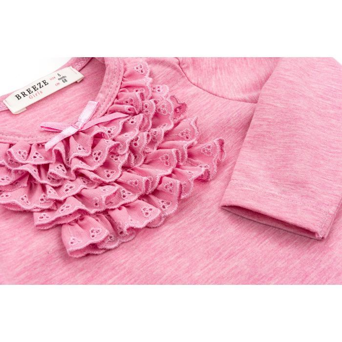 Кофта дитяча Breeze з мереживною оборкою (10040-68G-pink) зображення 5