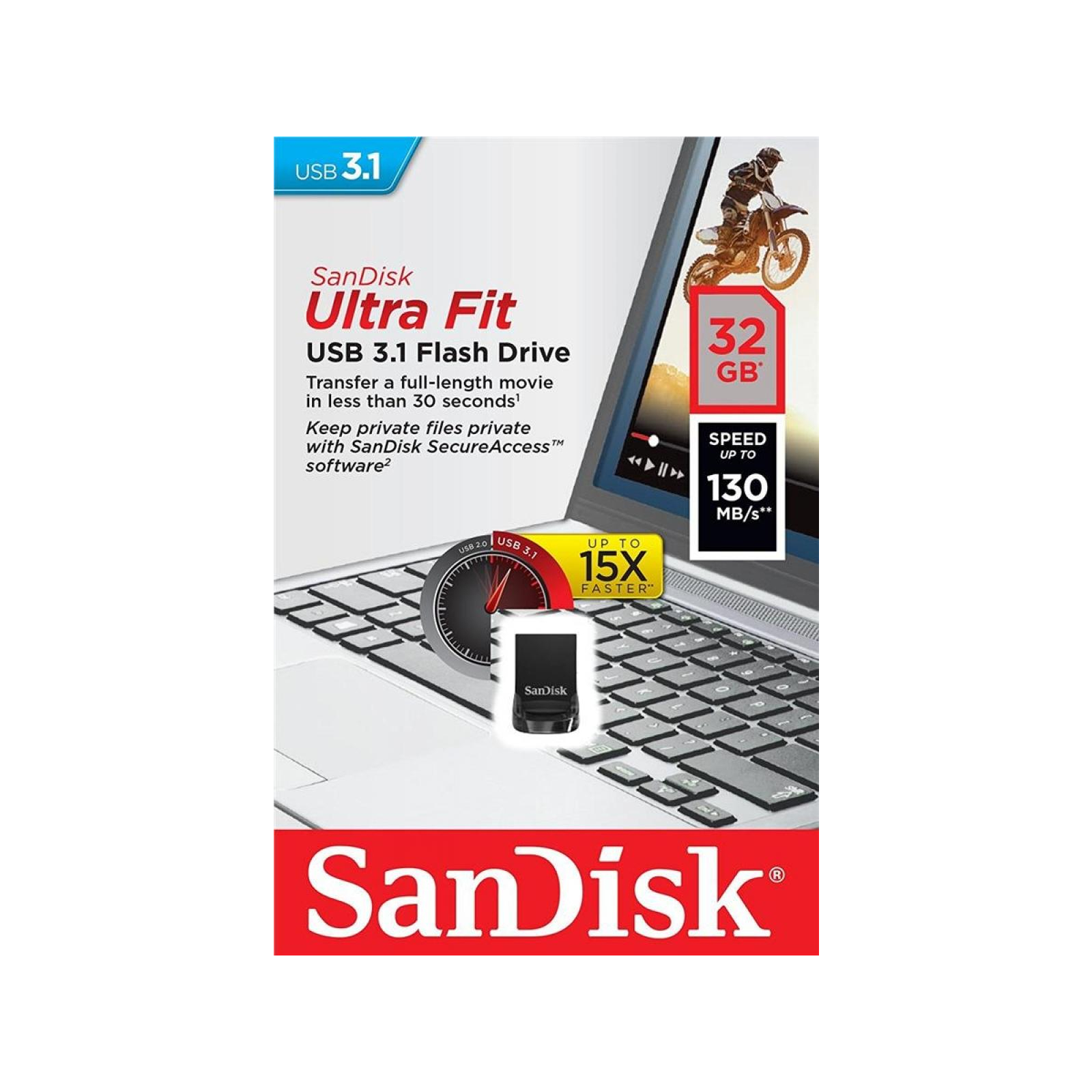 USB флеш накопичувач SanDisk 128Gb Ultra Fit USB 3.1 (SDCZ430-128G-G46) зображення 6