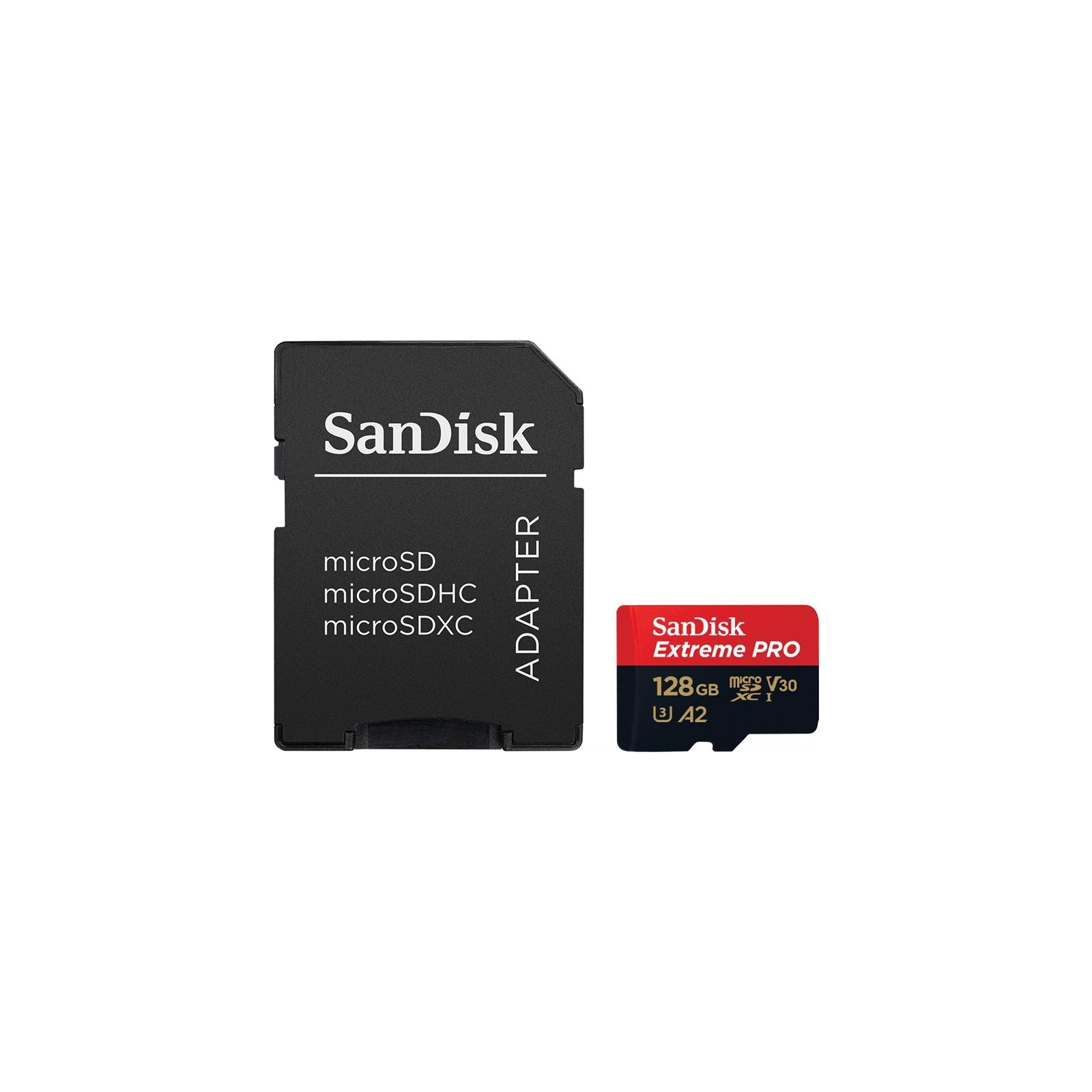 Карта пам'яті SanDisk 128GB microSDXC class 10 UHS-I U3 A2 Extreme Pro (SDSQXCY-128G-GN6MA)