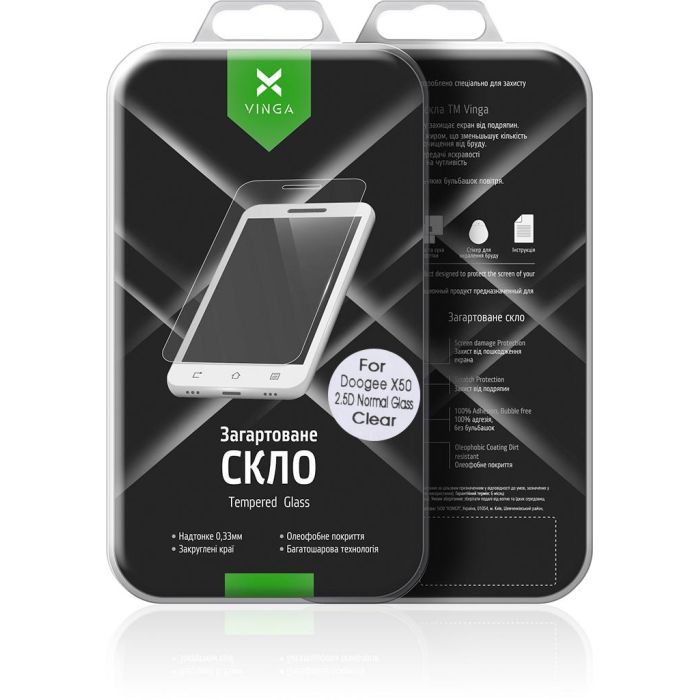 Скло захисне Vinga для Doogee X50 (VTPGS-DX50L) зображення 9