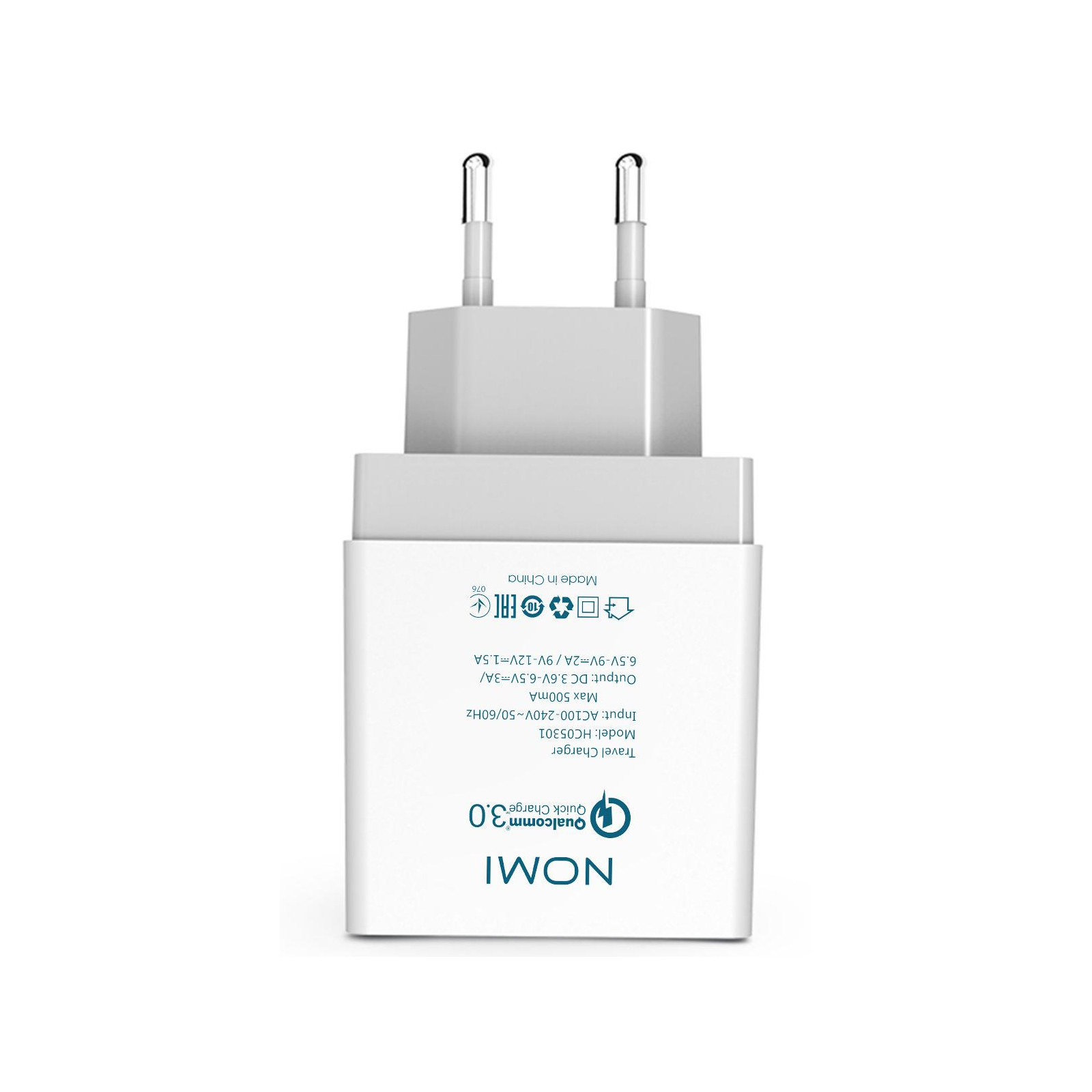 Зарядное устройство Nomi Quick charge 3.0 HC05301 3A white (327825) изображение 3