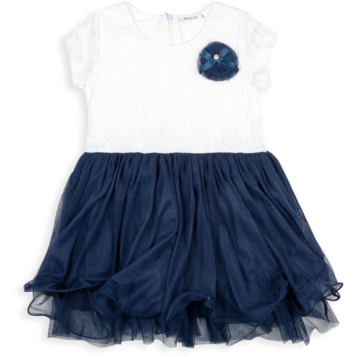 Платье детское Breeze с фатиновой юбкой и цветком (10671-104G-blue)